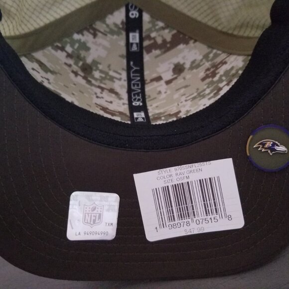 Baltimore Ravens New Era Green 2025 Salute to Service 9SEVENTY Adjustable Hat - Picture 11 of 11
